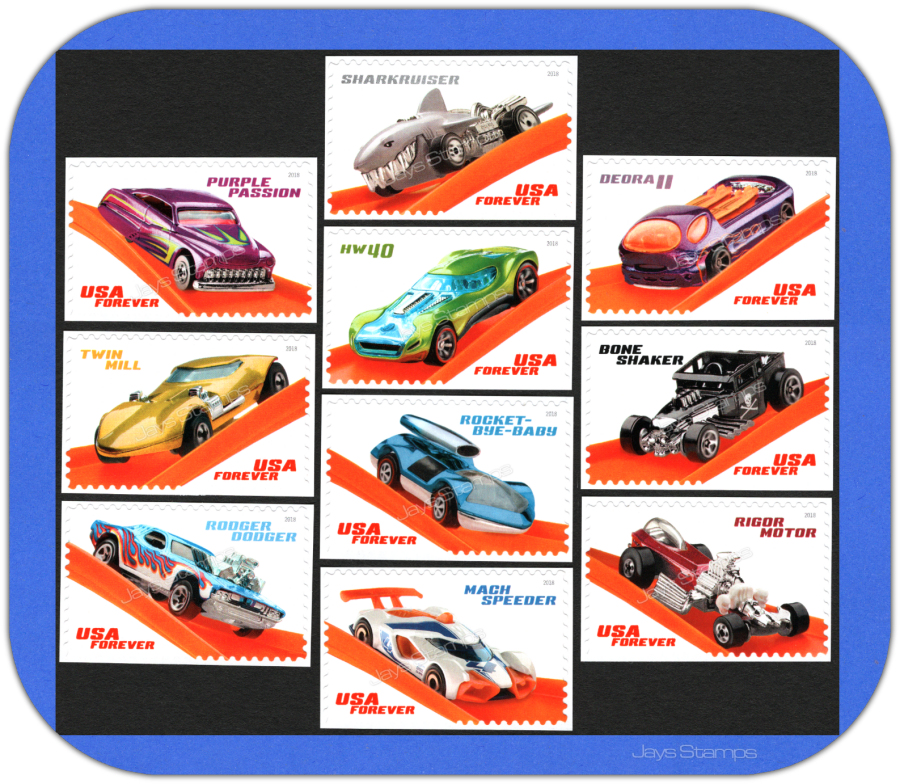 hot wheels stamps 2018