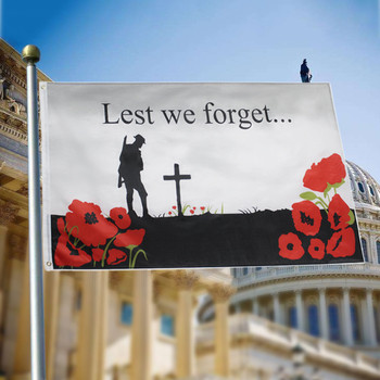 Lest We Forget Flags Remembrance Day Outdoor Poppy Flag Remembrance Day Single Layer Polyester Banne.jpg