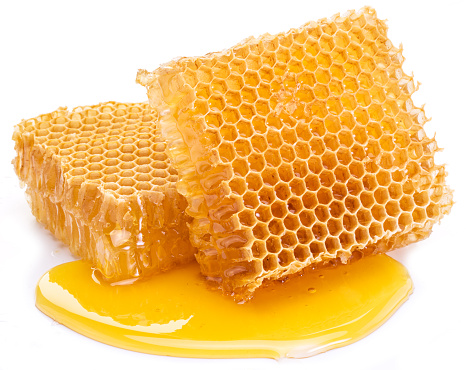 Honeycomb on a white background.  High-quality picture..jpg