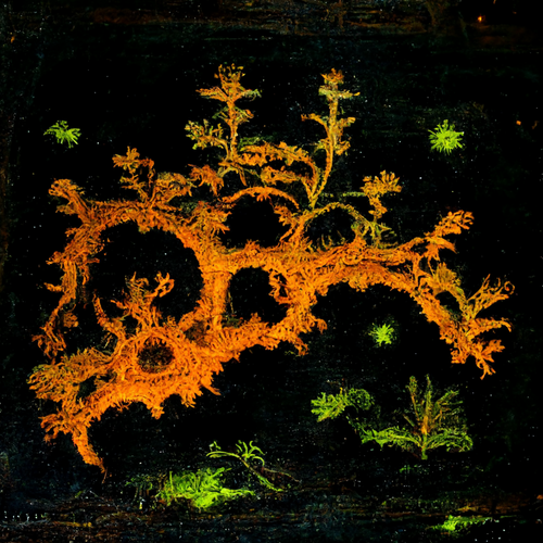 a 500 year old natural oil painting covered partially in moss, sand and vines of the mandelbrot set .png