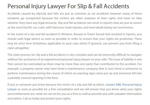 EBIL Personal Injury Lawyer
80 Terence Matthews Crescent
Unit 5, Kanata, ON K2M 2B4
(800) 259-7122

https://ebilinjurylaw.ca/kanata.html
