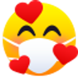 smiling face with hearts with face mask