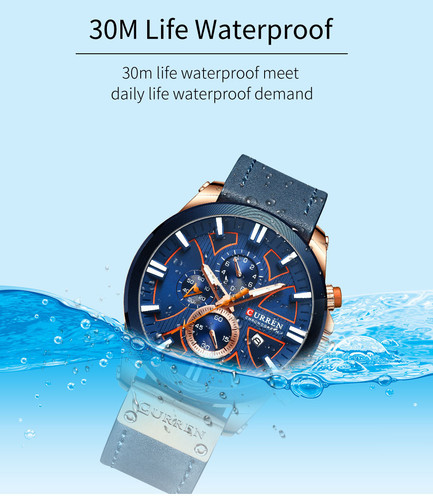 CURREN Men's Leather Brand Luxury Quartz Clock Fashion Chronograph Watch 5.jpg