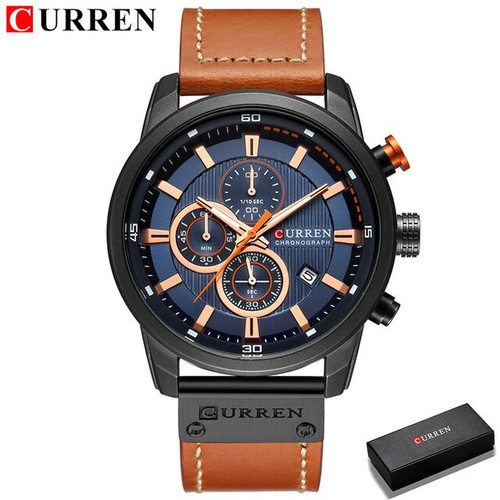 CURREN Men's Leather Brand Luxury Quartz Clock Fashion Chronograph Watch 1.jpg