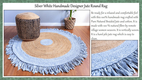 Silver White Handmade Designer Jute Round Rug.jpg